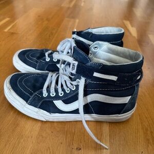 Vans High-Top Sneakers in Dark Blue and White